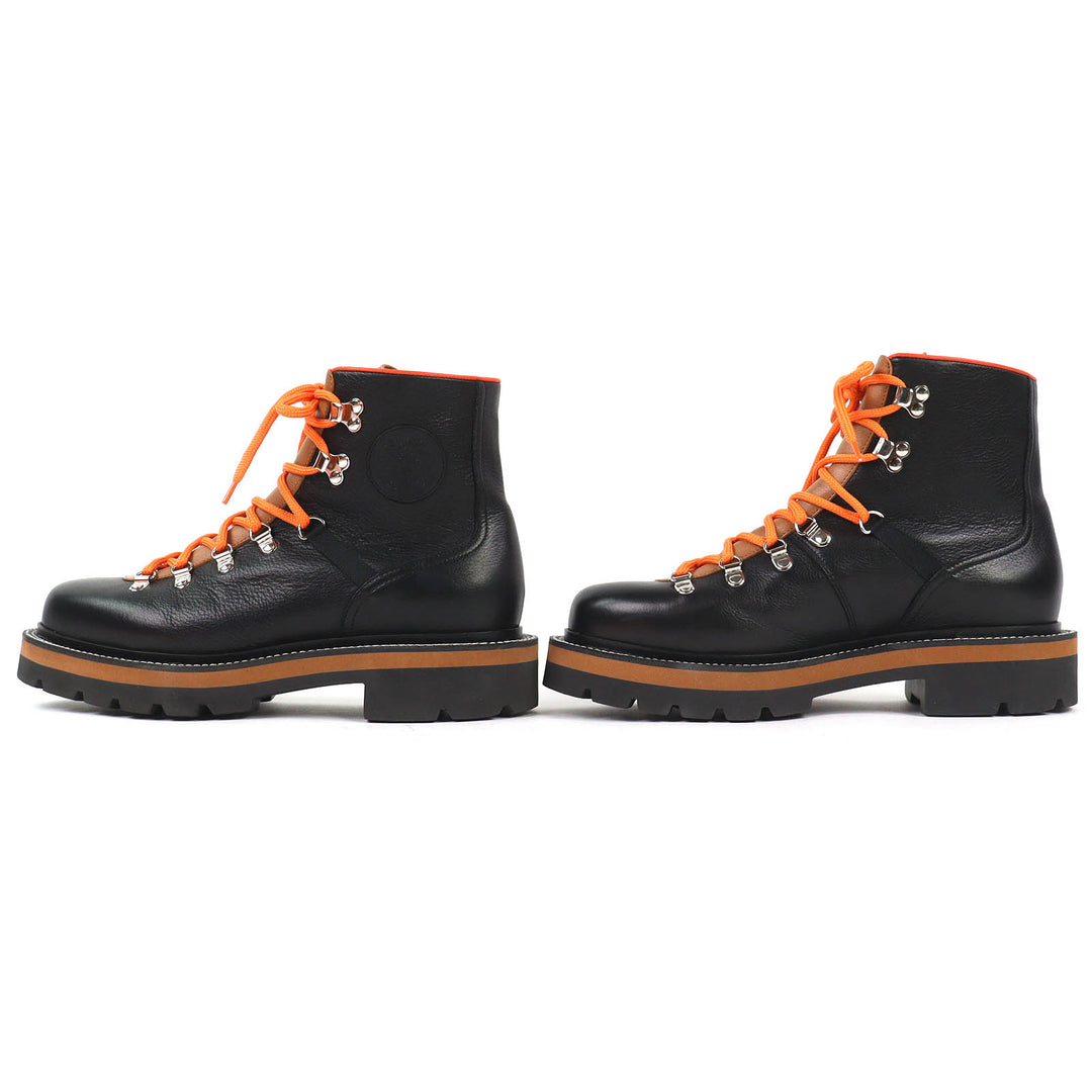 Great HERMES short boots Hike H logo trekking boots black leather 41 232943Z