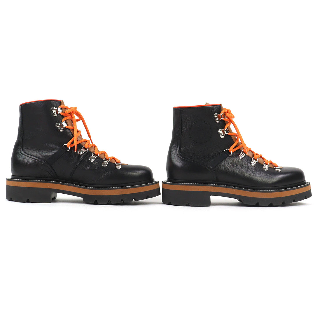 Great HERMES short boots Hike H logo trekking boots black leather 41 232943Z