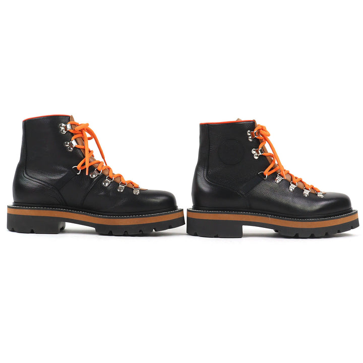 Great HERMES short boots Hike H logo trekking boots black leather 41 232943Z