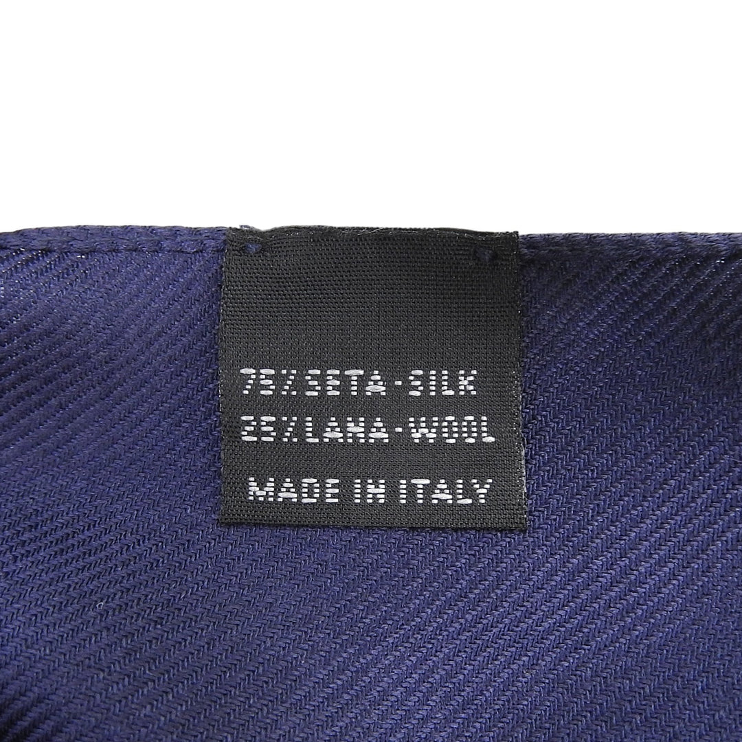Excellent Salvatore Ferragamo scarf GanciniPattern Navy silk Women