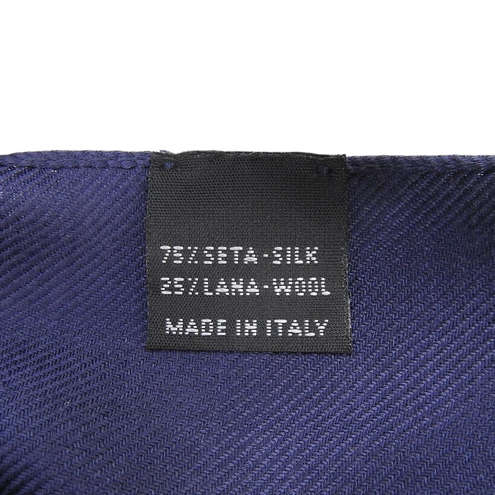 Excellent Salvatore Ferragamo scarf GanciniPattern Navy silk Women
