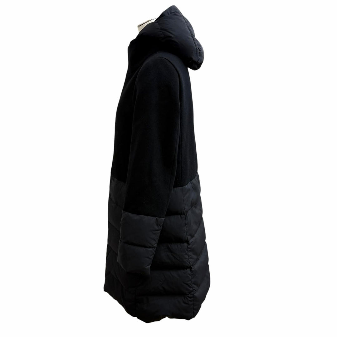 Great Herno down coat black wool Women 44 PI001564D