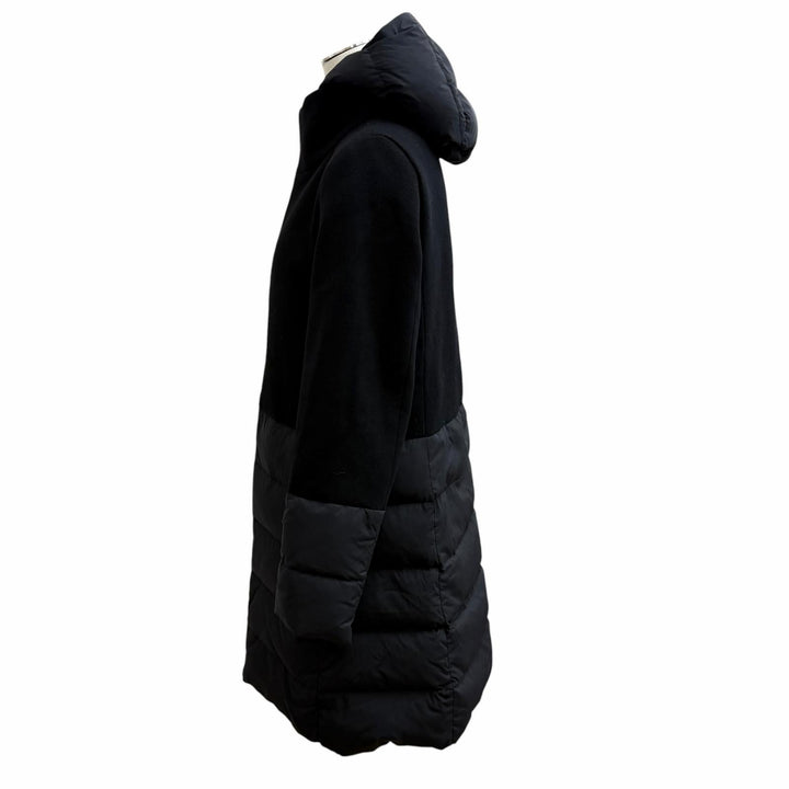 Great Herno down coat black wool Women 44 PI001564D