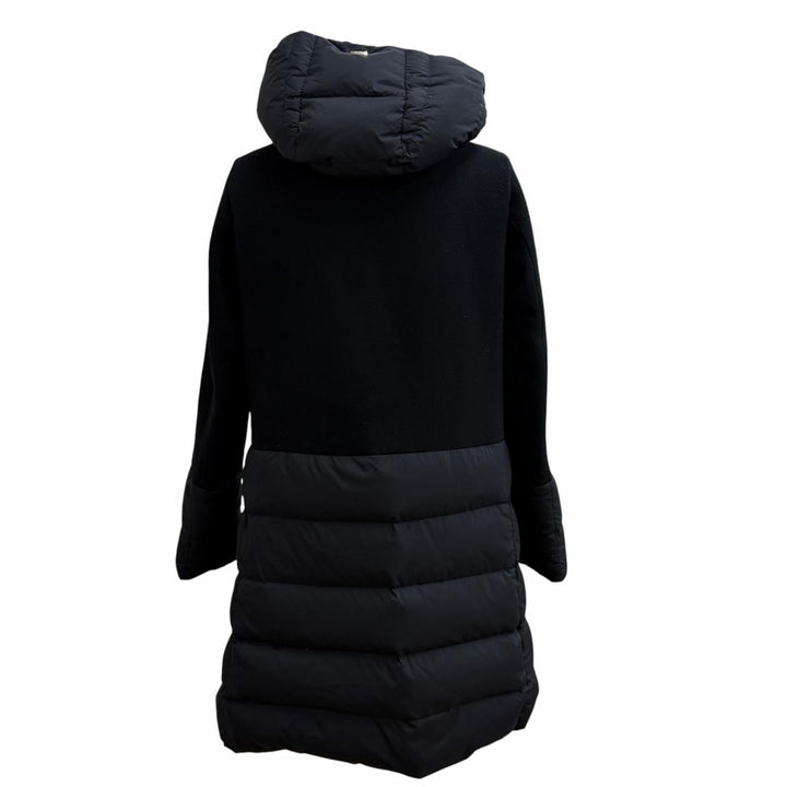 Great Herno down coat black wool Women 44 PI001564D