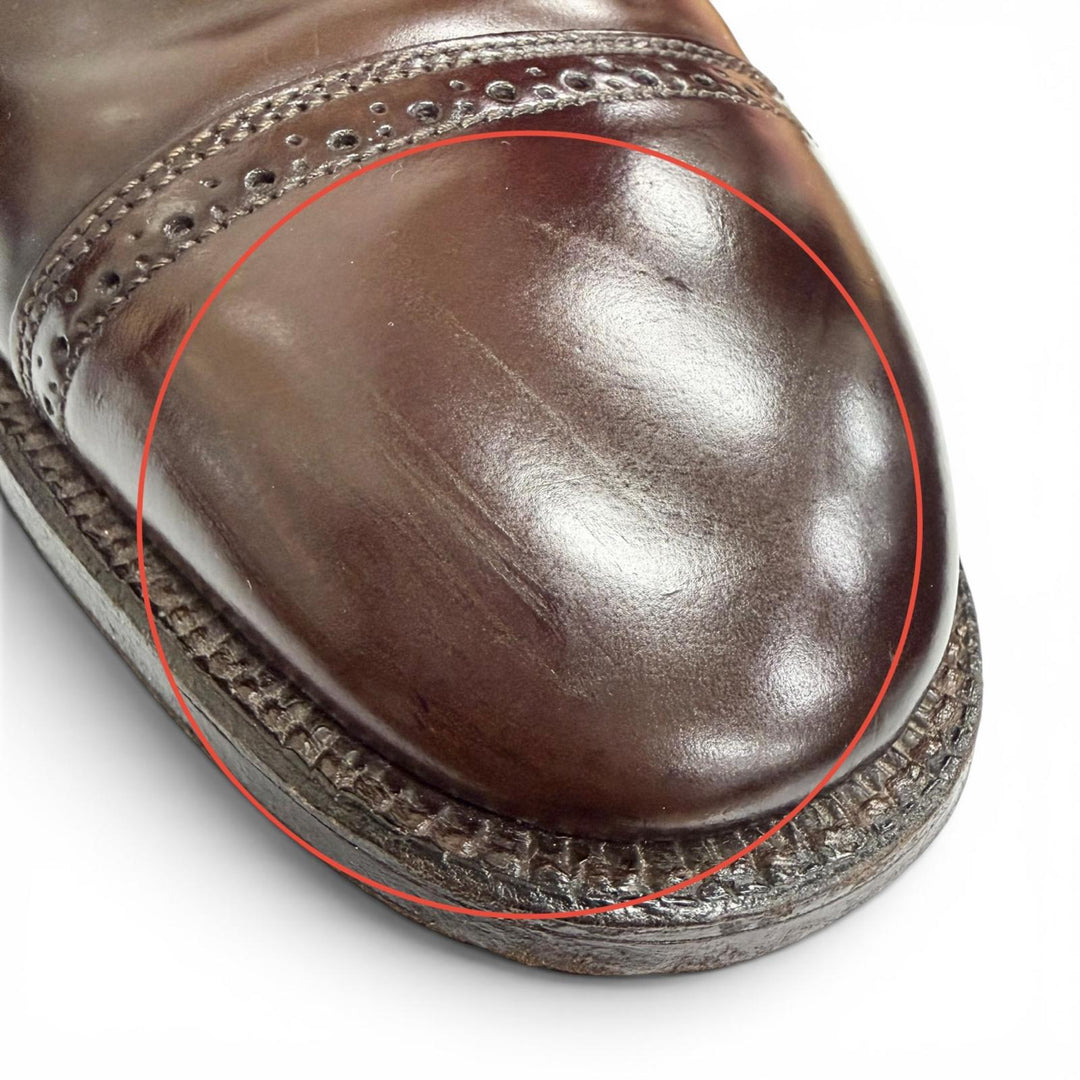 Very Good ALDEN Leather shoes Open lacing, punched cap toe Cordovan mens 9 56201