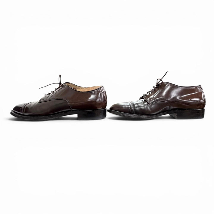 Very Good ALDEN Leather shoes Open lacing, punched cap toe Cordovan mens 9 56201