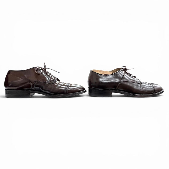 Very Good ALDEN Leather shoes Open lacing, punched cap toe Cordovan mens 9 56201