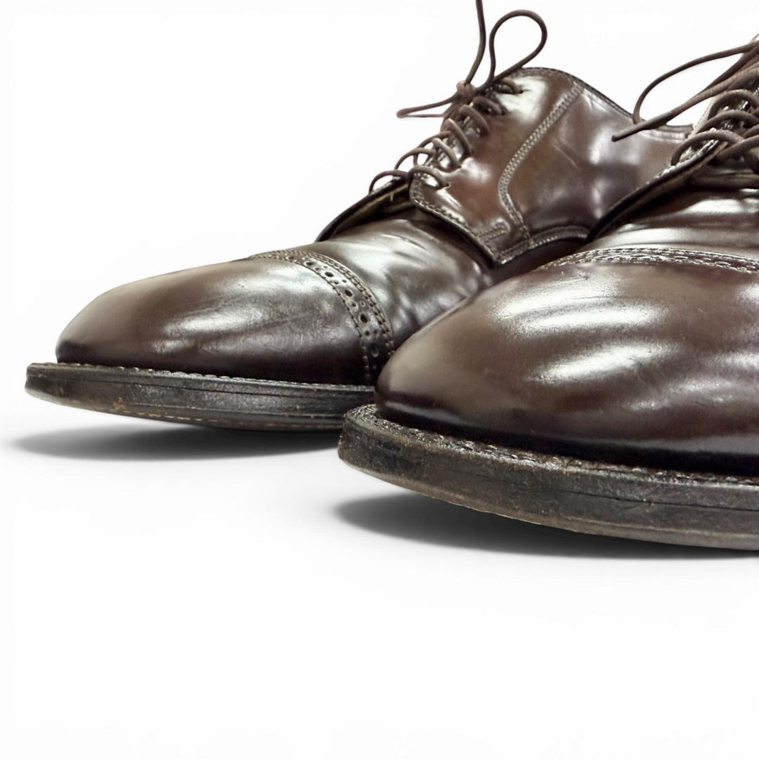 Very Good ALDEN Leather shoes Open lacing, punched cap toe Cordovan mens 9 56201