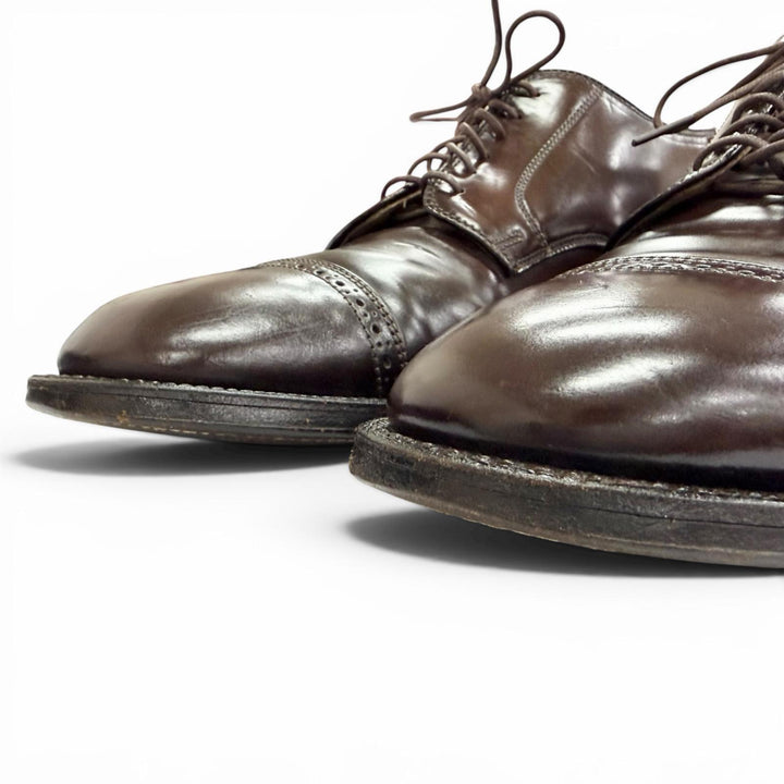 Very Good ALDEN Leather shoes Open lacing, punched cap toe Cordovan mens 9 56201
