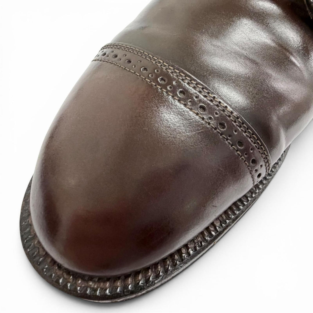 Very Good ALDEN Leather shoes Open lacing, punched cap toe Cordovan mens 9 56201