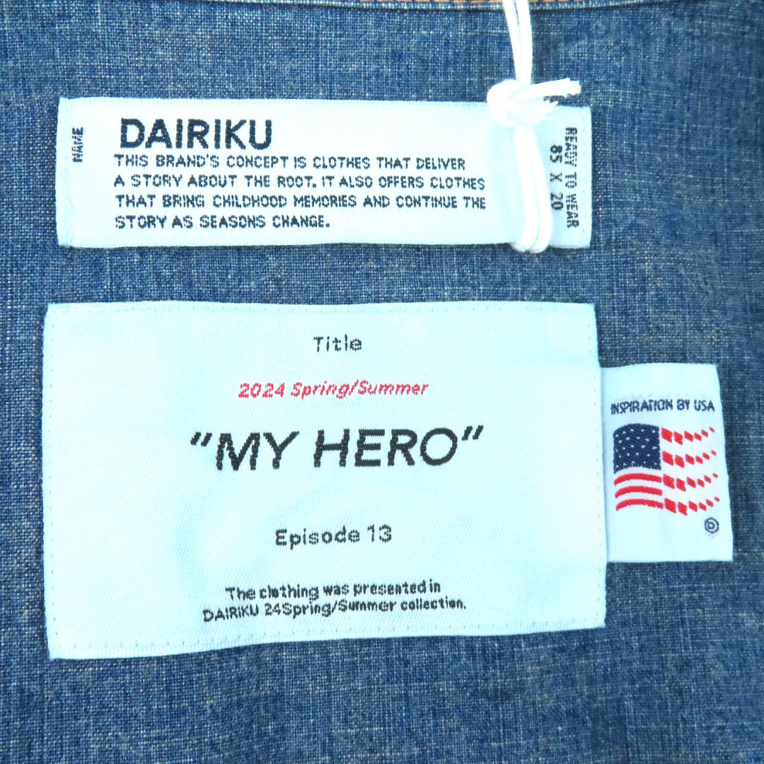 Pristine DAIRIKU Denim Western Overshirt Damage processing Indigo blue cotton 44