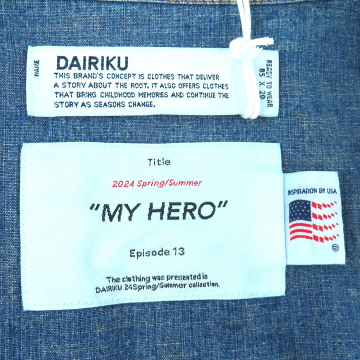 Pristine DAIRIKU Denim Western Overshirt Damage processing Indigo blue cotton 44