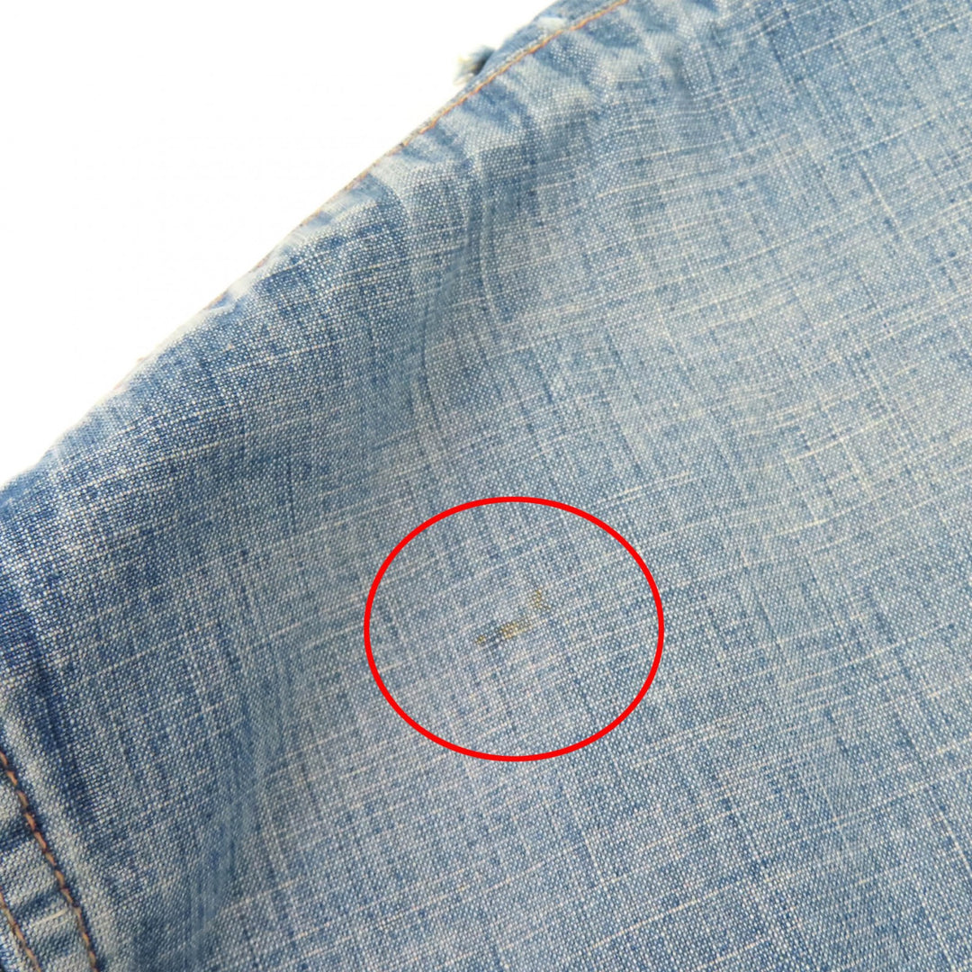Pristine DAIRIKU Denim Western Overshirt Damage processing Indigo blue cotton 44