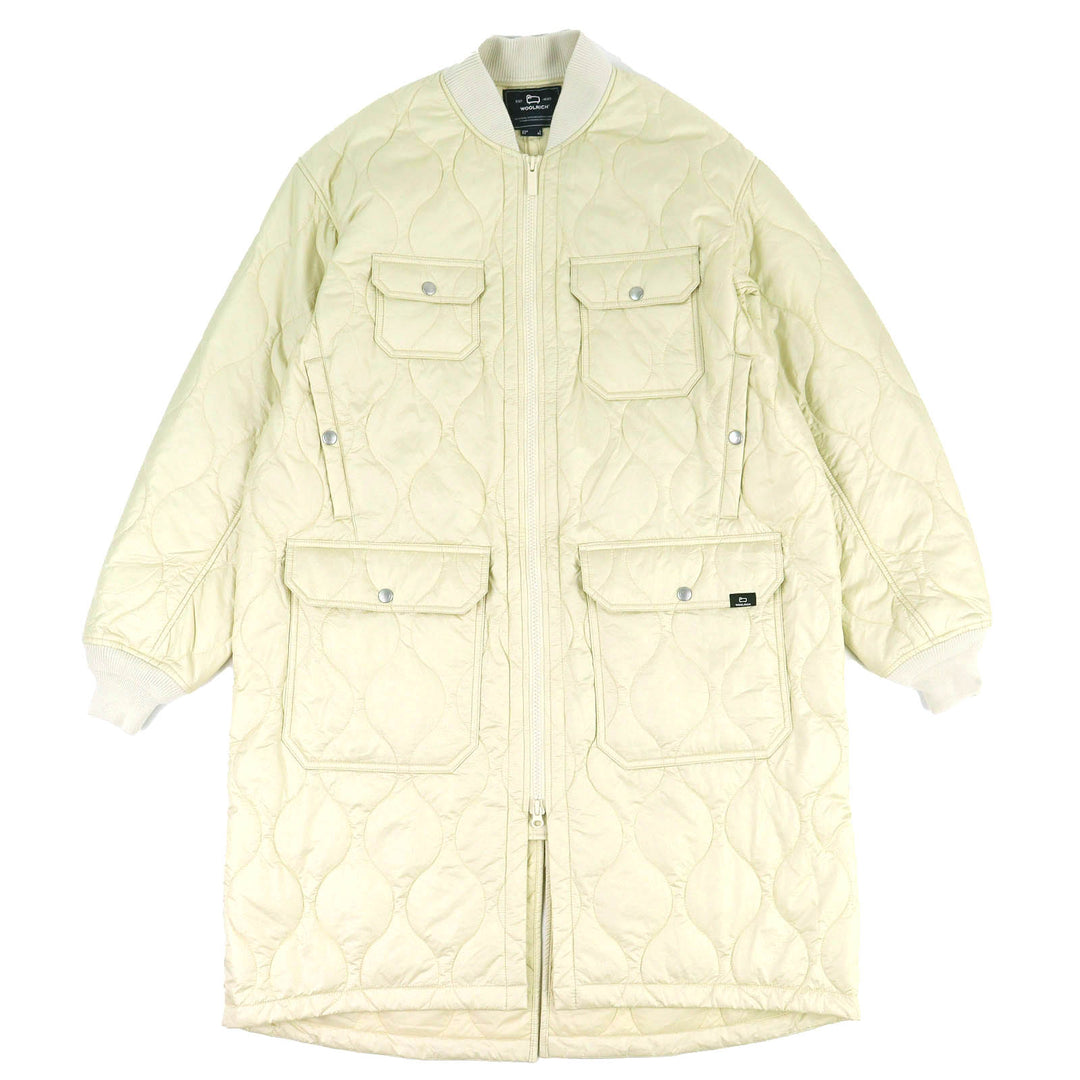 Excellent WOOLRICH Diamond Insulation Coat Logo embroidered Ivory XL WJOU0103