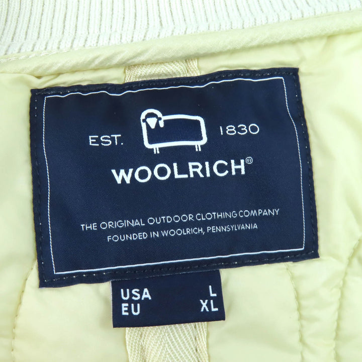 Excellent WOOLRICH Diamond Insulation Coat Logo embroidered Ivory XL WJOU0103