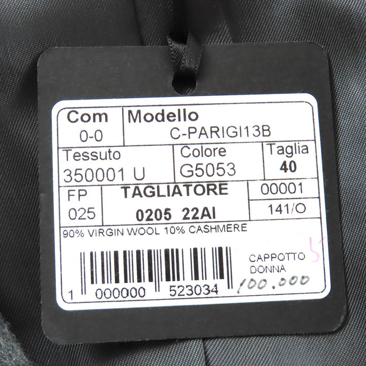 Pristine TAGLIATORE Chester coat single gray cashmere Women 40