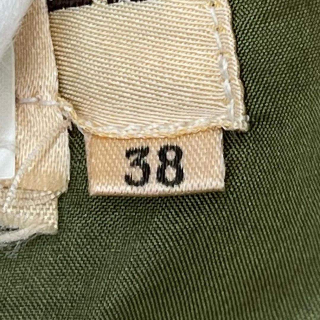 Great HERMES skirt Champignon quilting khaki silk Women 38