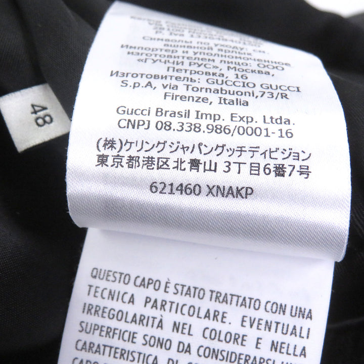 Great GUCCI Leather jacket GG gold button bomber jacket black