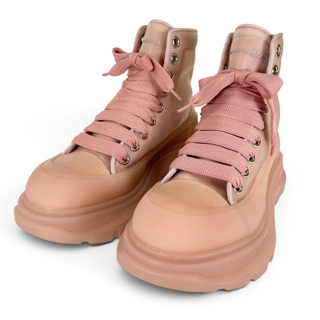 Excellent Alexander McQueen High cut sneakers TREAD MESH Rose pink Nylon Women