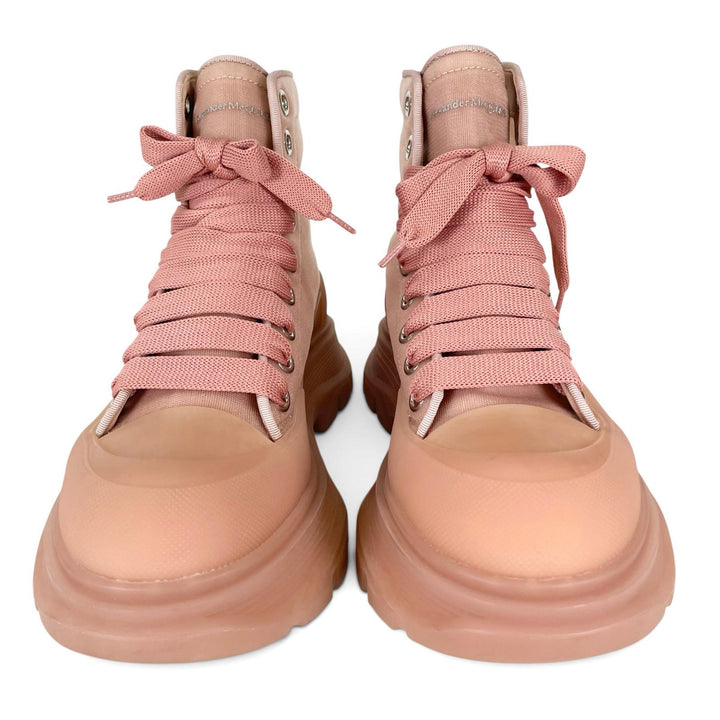 Excellent Alexander McQueen High cut sneakers TREAD MESH Rose pink Nylon Women