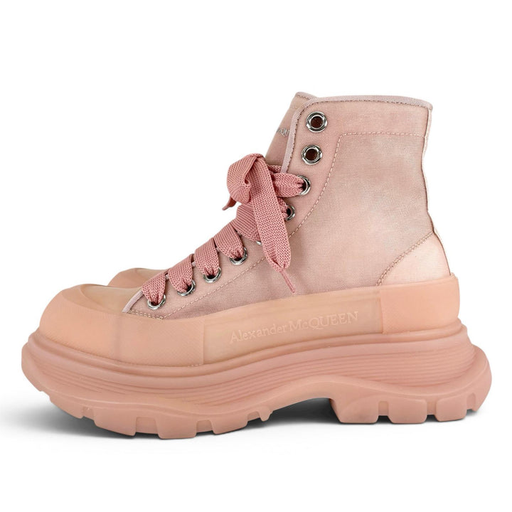 Excellent Alexander McQueen High cut sneakers TREAD MESH Rose pink Nylon Women