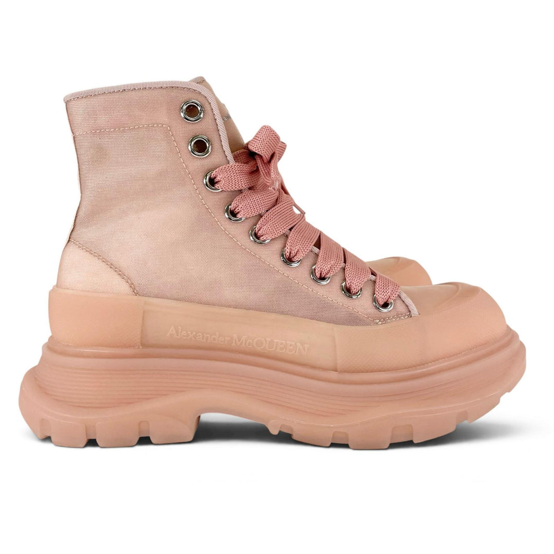 Excellent Alexander McQueen High cut sneakers TREAD MESH Rose pink Nylon Women