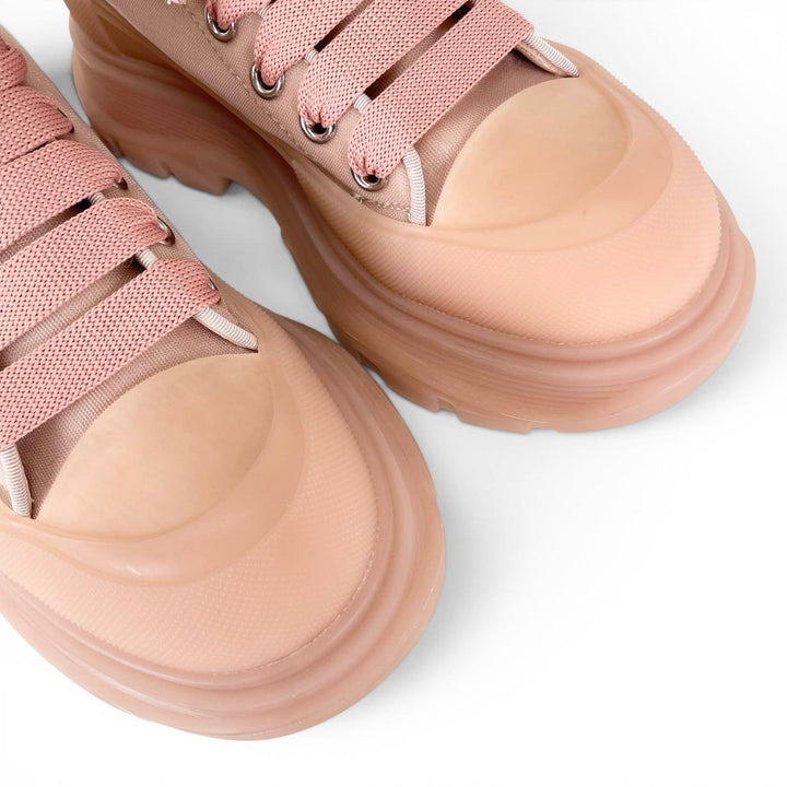 Excellent Alexander McQueen High cut sneakers TREAD MESH Rose pink Nylon Women