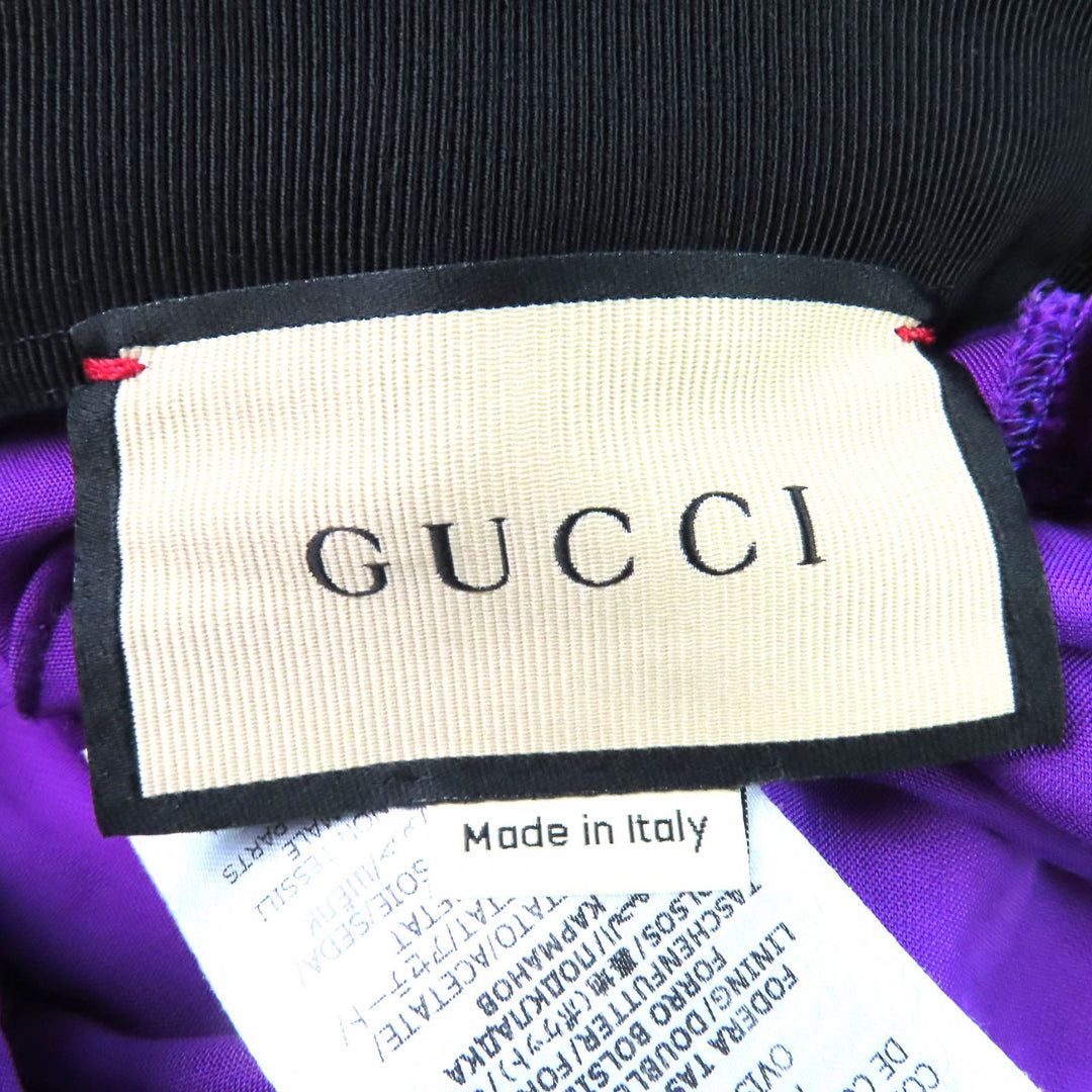 Excellent GUCCI Pants Bit Metal Leather Belt with Shirred Hem Velvet 36 761072