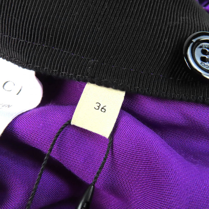 Excellent GUCCI Pants Bit Metal Leather Belt with Shirred Hem Velvet 36 761072