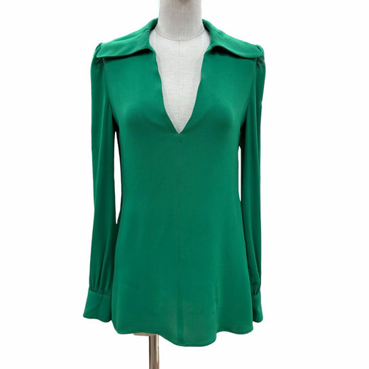 Great Valentino Long sleeve shirt green silk Women 38 XB3AE6U51MH