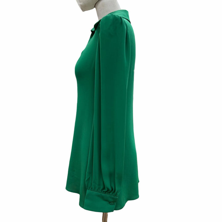 Great Valentino Long sleeve shirt green silk Women 38 XB3AE6U51MH