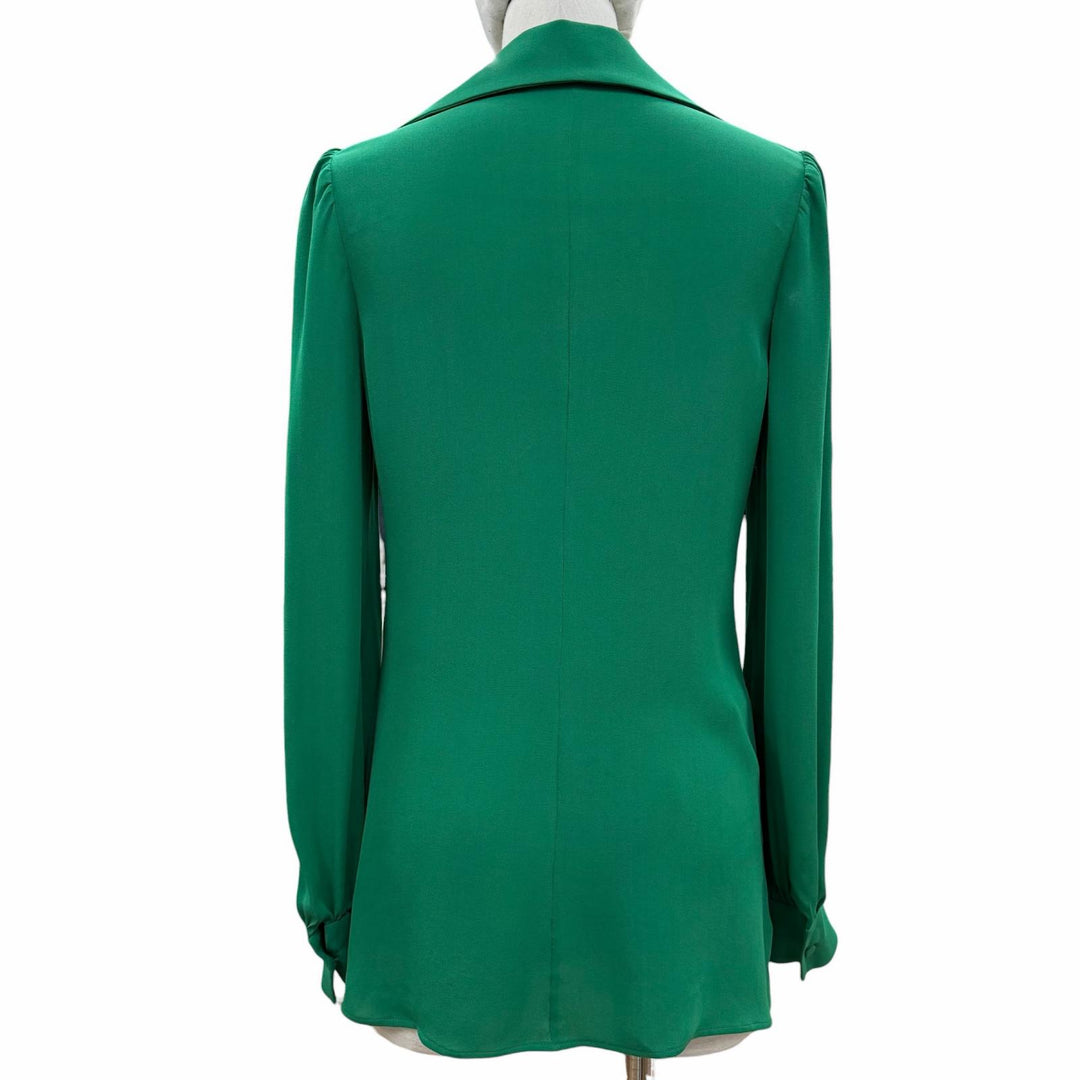 Great Valentino Long sleeve shirt green silk Women 38 XB3AE6U51MH