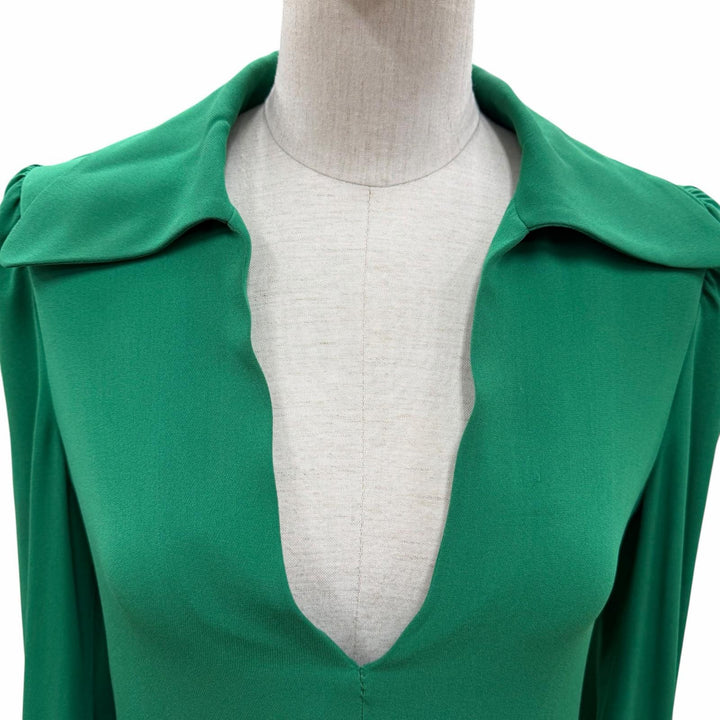 Great Valentino Long sleeve shirt green silk Women 38 XB3AE6U51MH