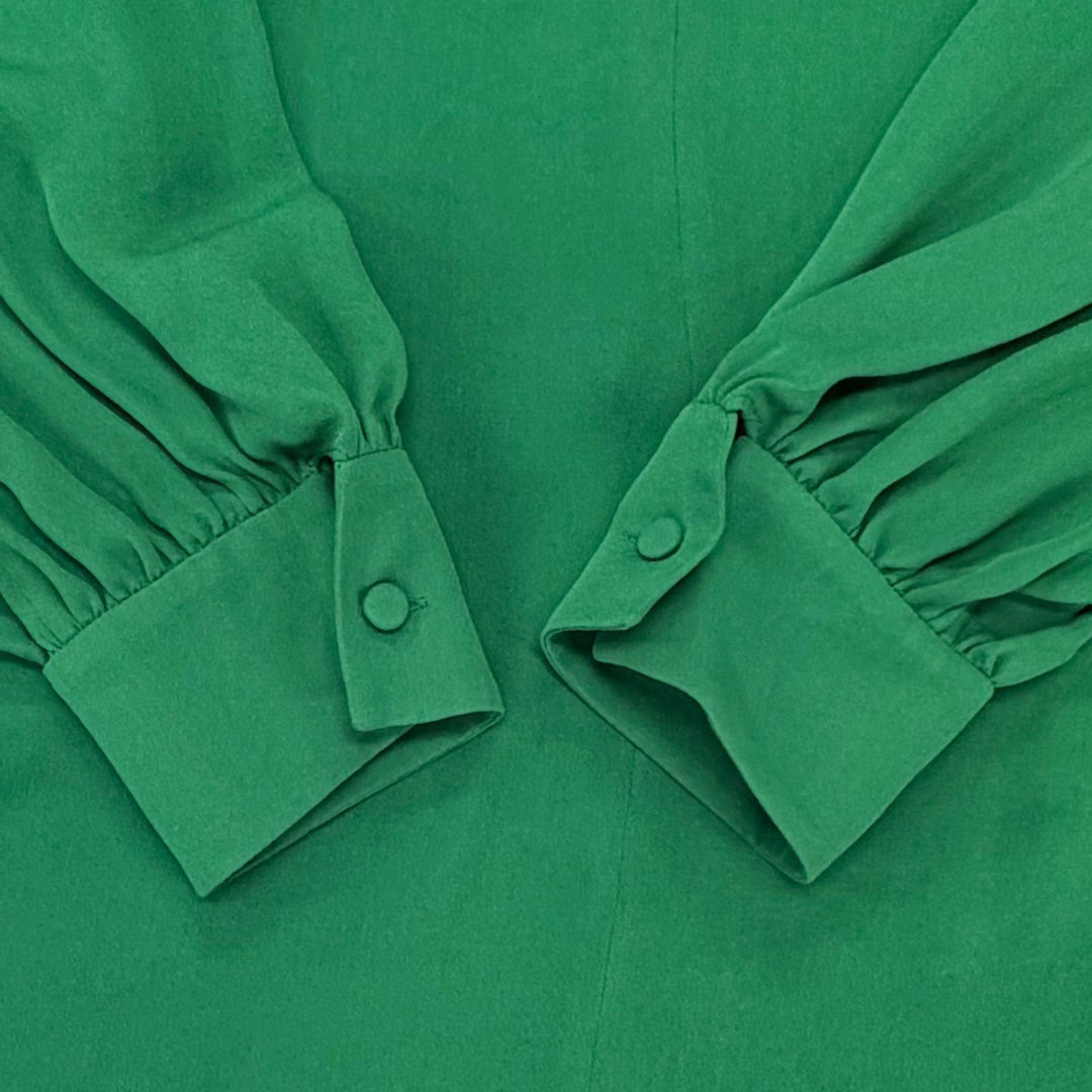 Great Valentino Long sleeve shirt green silk Women 38 XB3AE6U51MH