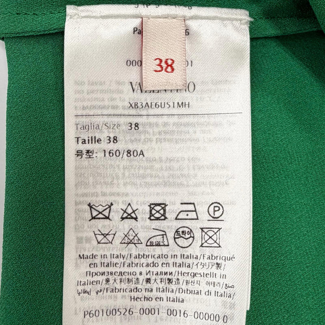 Great Valentino Long sleeve shirt green silk Women 38 XB3AE6U51MH