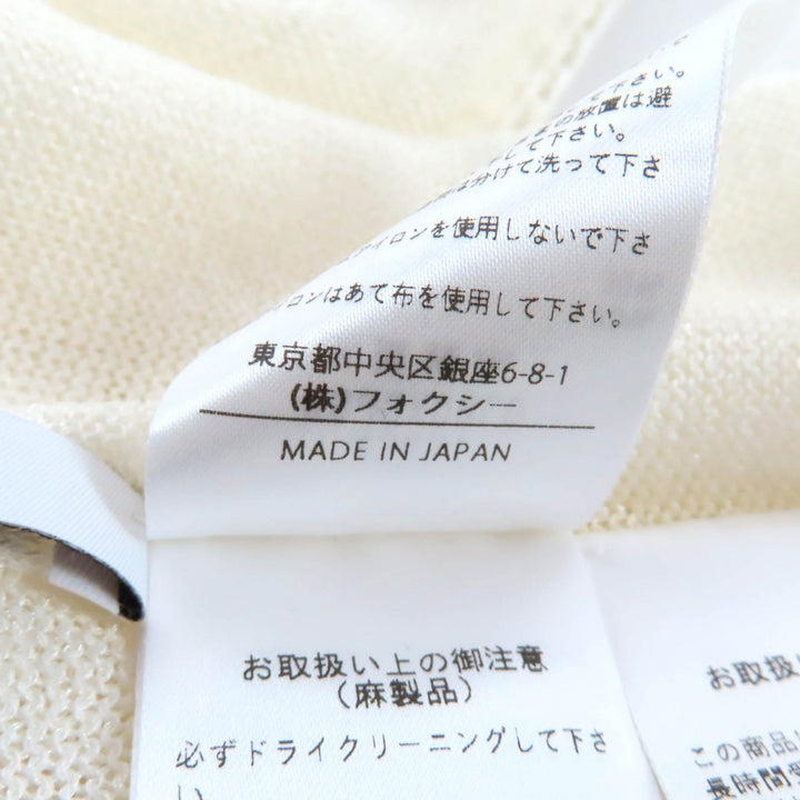 Excellent FOXEY cardigan Otavia Ivory linen Women 43431