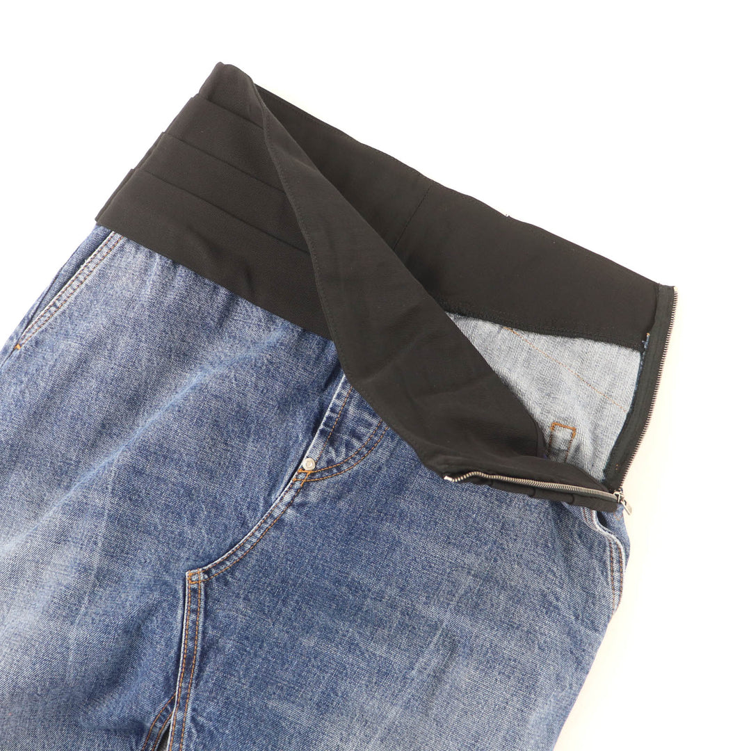 Pristine Stella McCartney skirt Denim with contrasting design Indigo cotton S