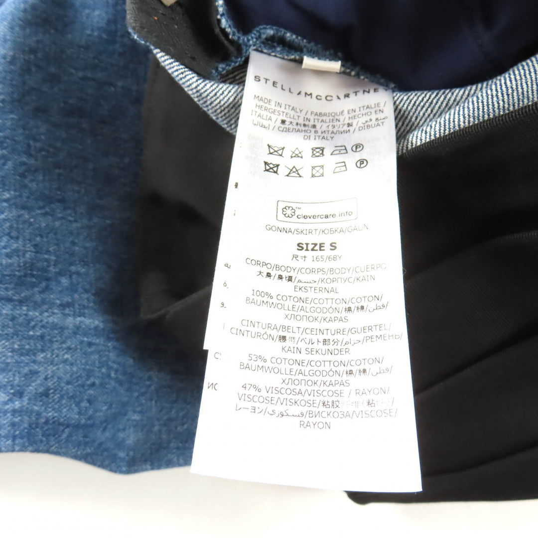 Pristine Stella McCartney skirt Denim with contrasting design Indigo cotton S