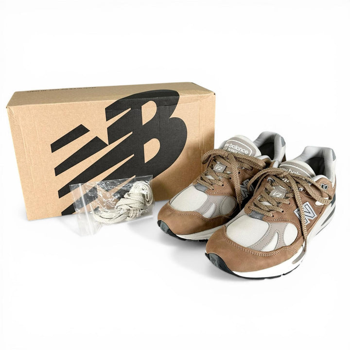 Pristine NEW BALANCE sneakers 991v2 Brown leather mens 7.5 U991TB2
