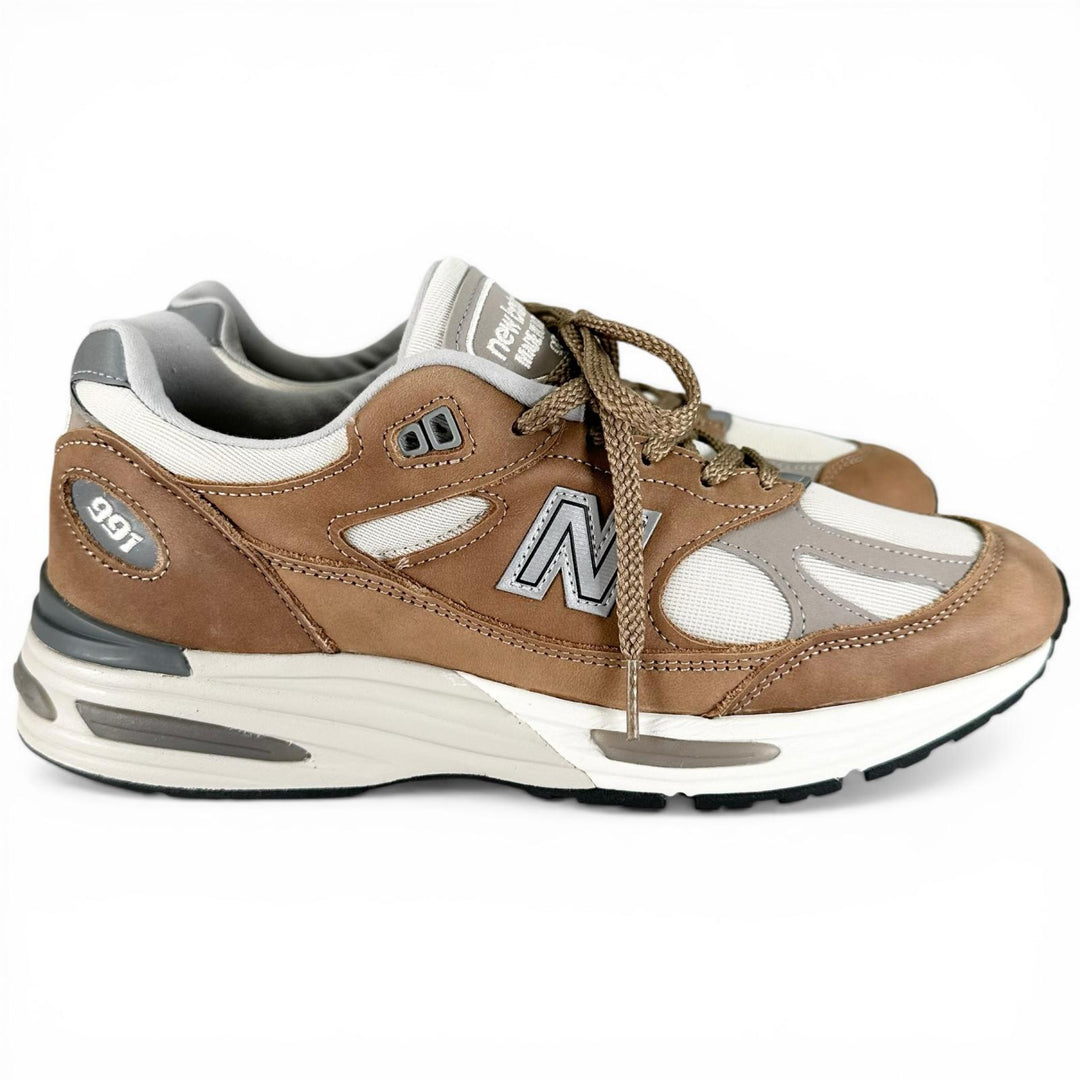 Pristine NEW BALANCE sneakers 991v2 Brown leather mens 7.5 U991TB2