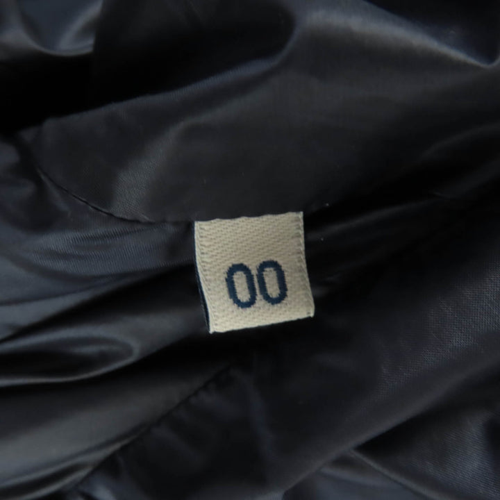 Great MONCLER down coat HERMINE Logo patch and hood Navy Nylon Women