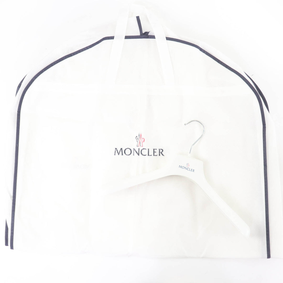 Great MONCLER down coat HERMINE Logo patch and hood Navy Nylon Women