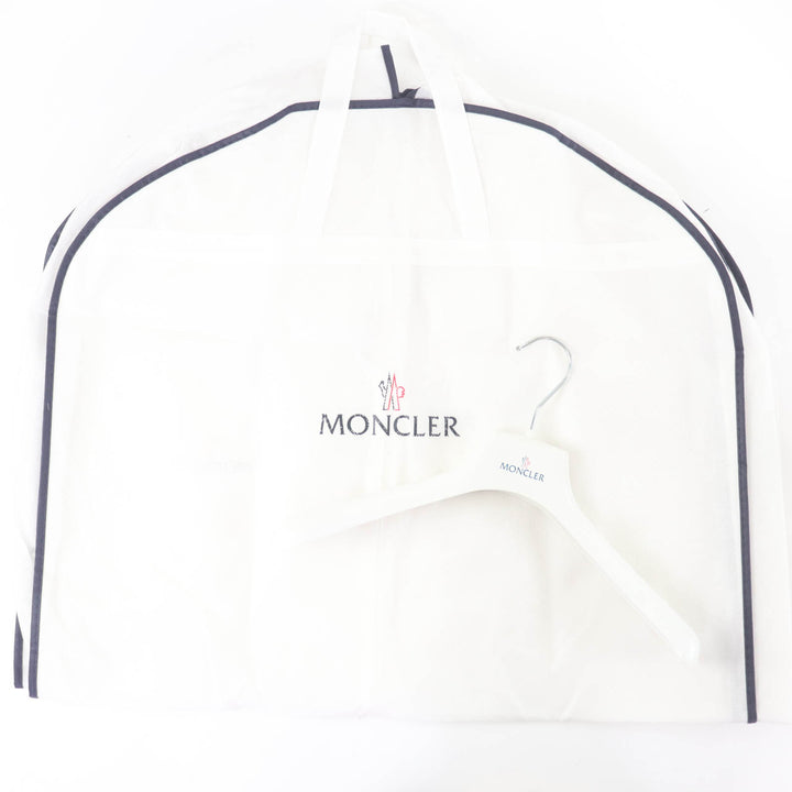Great MONCLER down coat HERMINE Logo patch and hood Navy Nylon Women
