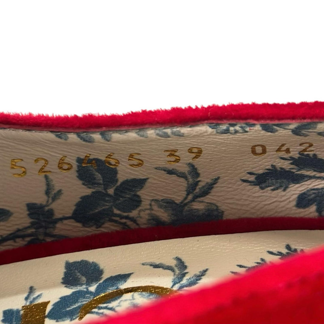 Pristine GUCCI pumps Double G GG Marmont Red velvet Women 39 526465