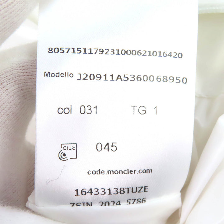 Very Good MONCLER Down jacket MAYA Logo patch, hooded, zip-up jacket white 1