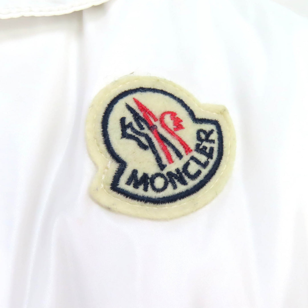 Very Good MONCLER Down jacket MAYA Logo patch, hooded, zip-up jacket white 1