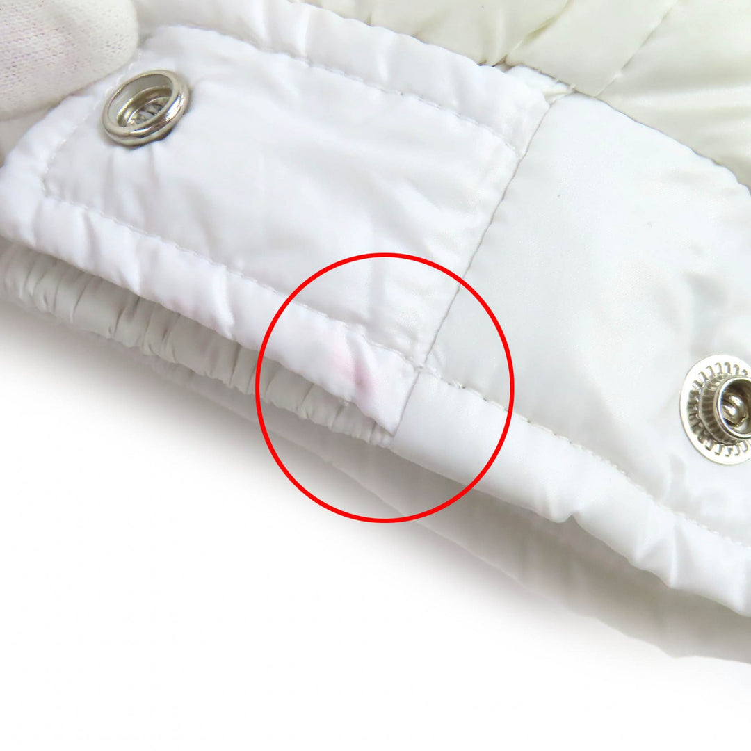 Very Good MONCLER Down jacket MAYA Logo patch, hooded, zip-up jacket white 1
