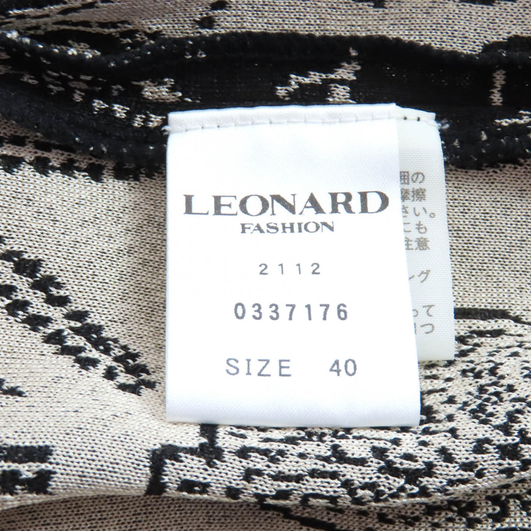 Great LEONARD FASHION one piece Floral print French sleeve silk knit 40 0337176