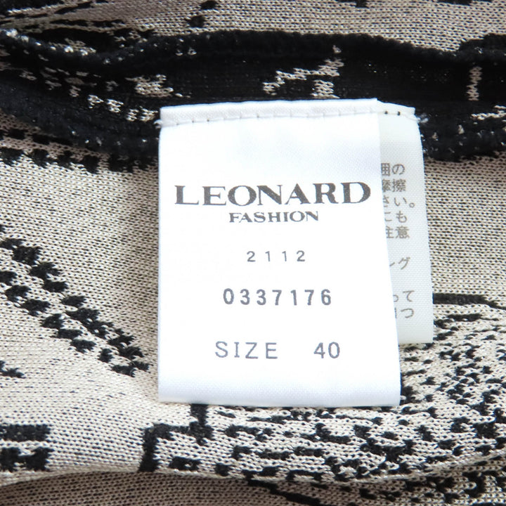 Great LEONARD FASHION one piece Floral print French sleeve silk knit 40 0337176