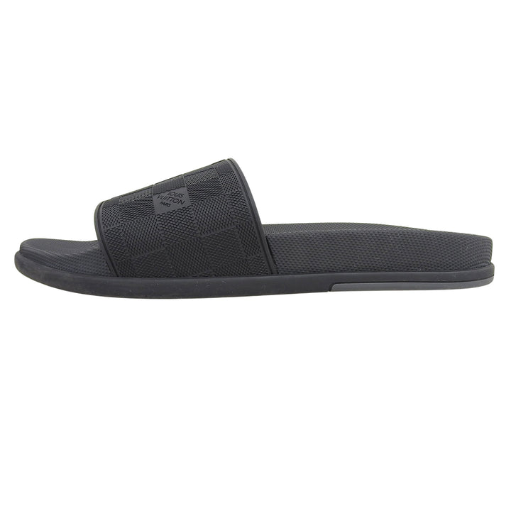 Great LOUIS VUITTON Sandals Waterfront Line Rubber Mules Damier black mens 7